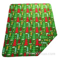 Christmas tree print design two side brushed fleece polar fleece blanket